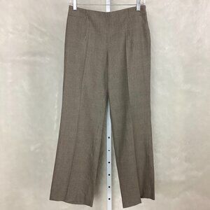 A.P.C. Brown & Beige Houndstooth Check Flat Front Wool Cotton Farah Pants EU 38